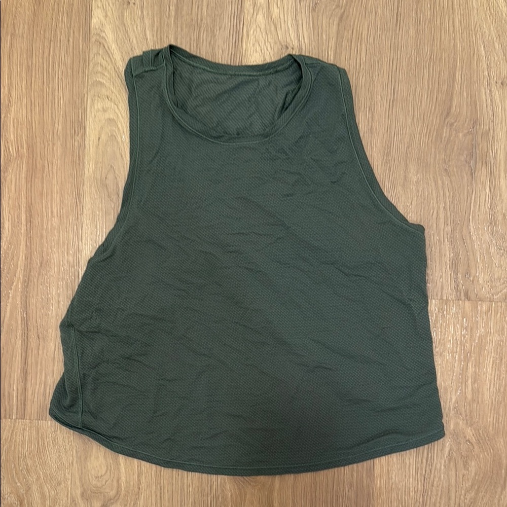 Lululemon Athletica Green Sleeveless Crop Muscle Tee